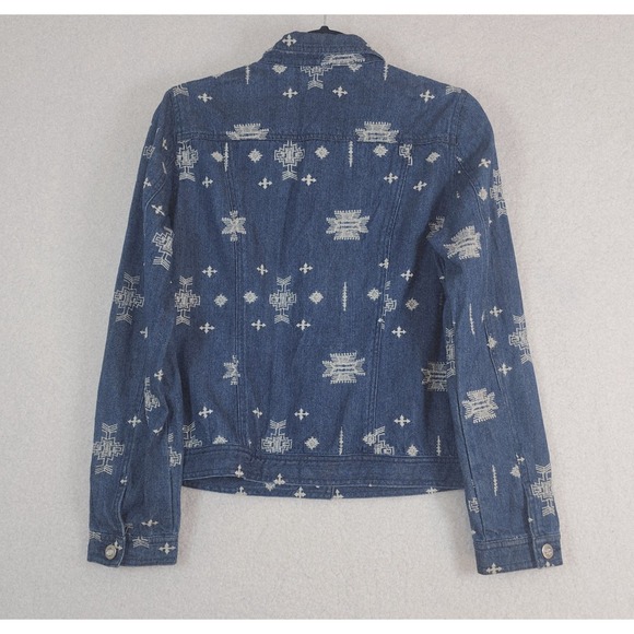 Vtg Laura Ashley Women S Denim Jacket Embroidered Southwest Jeweled 100% Cotton - Picture 7 of 13